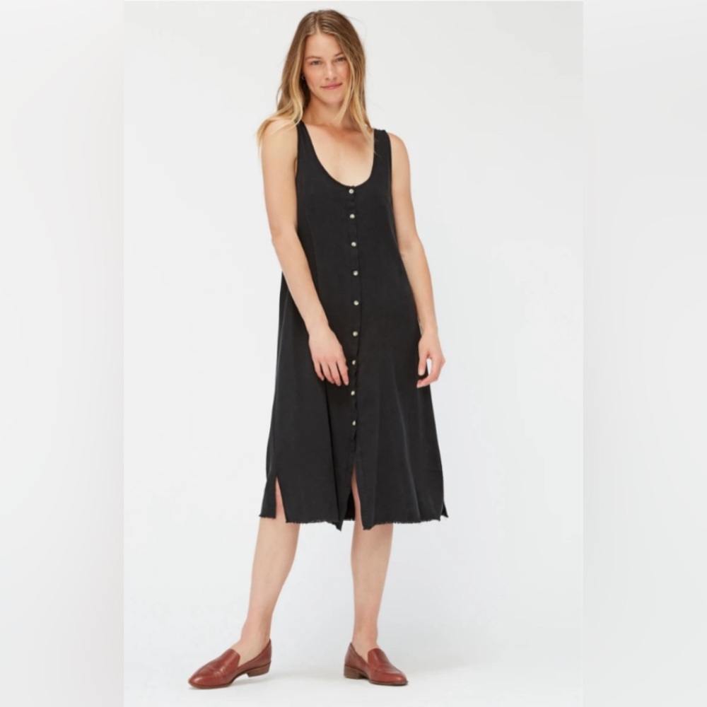 Lacausa lightweight button front burgundy midi length silk dress